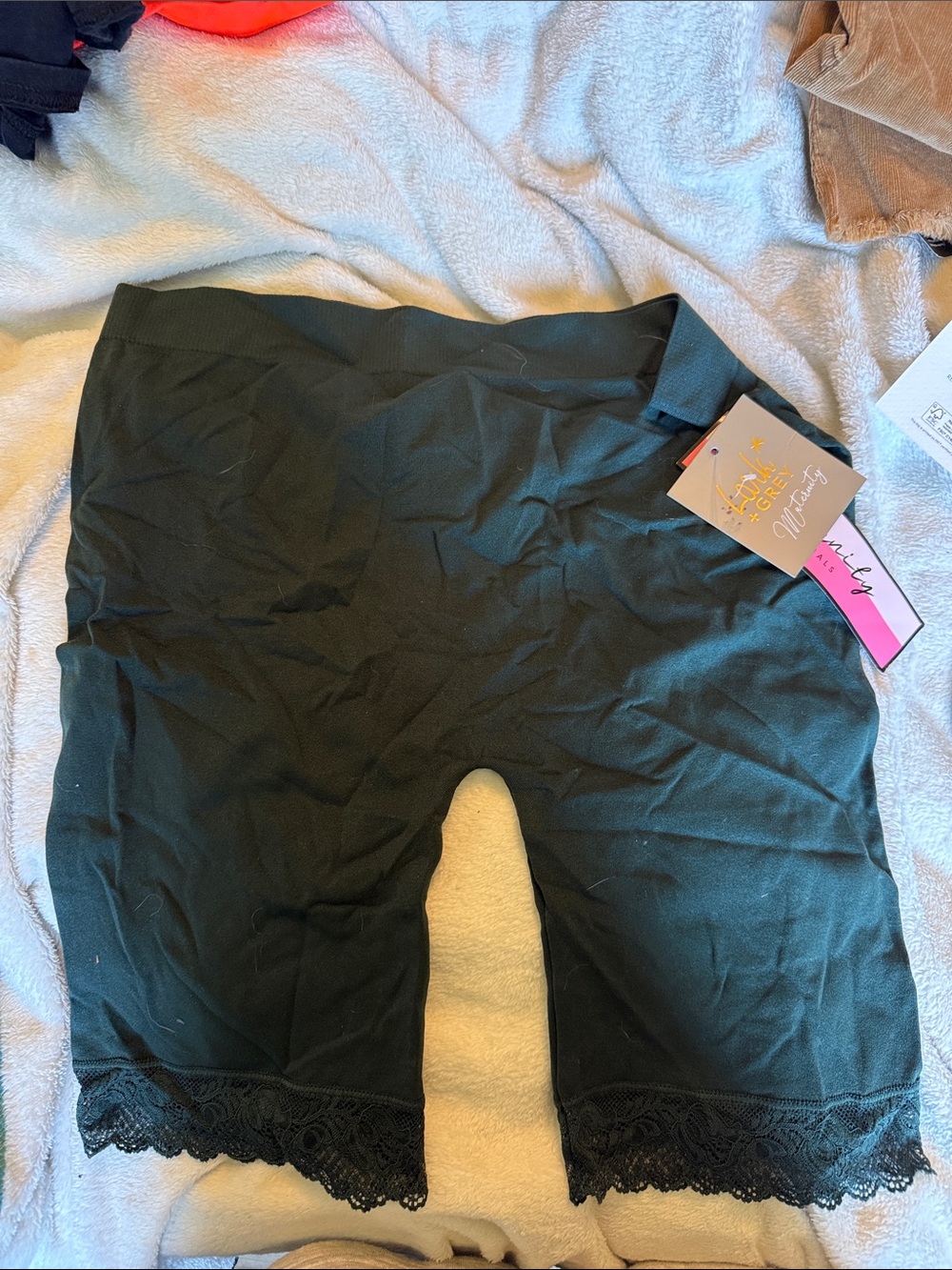 Green Women's Lace-Trim Cycling Shorts